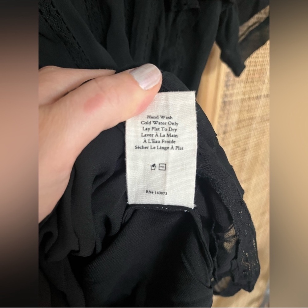 LoveShackFancy Black Ruffle Mini Dress - Picture 8 of 12